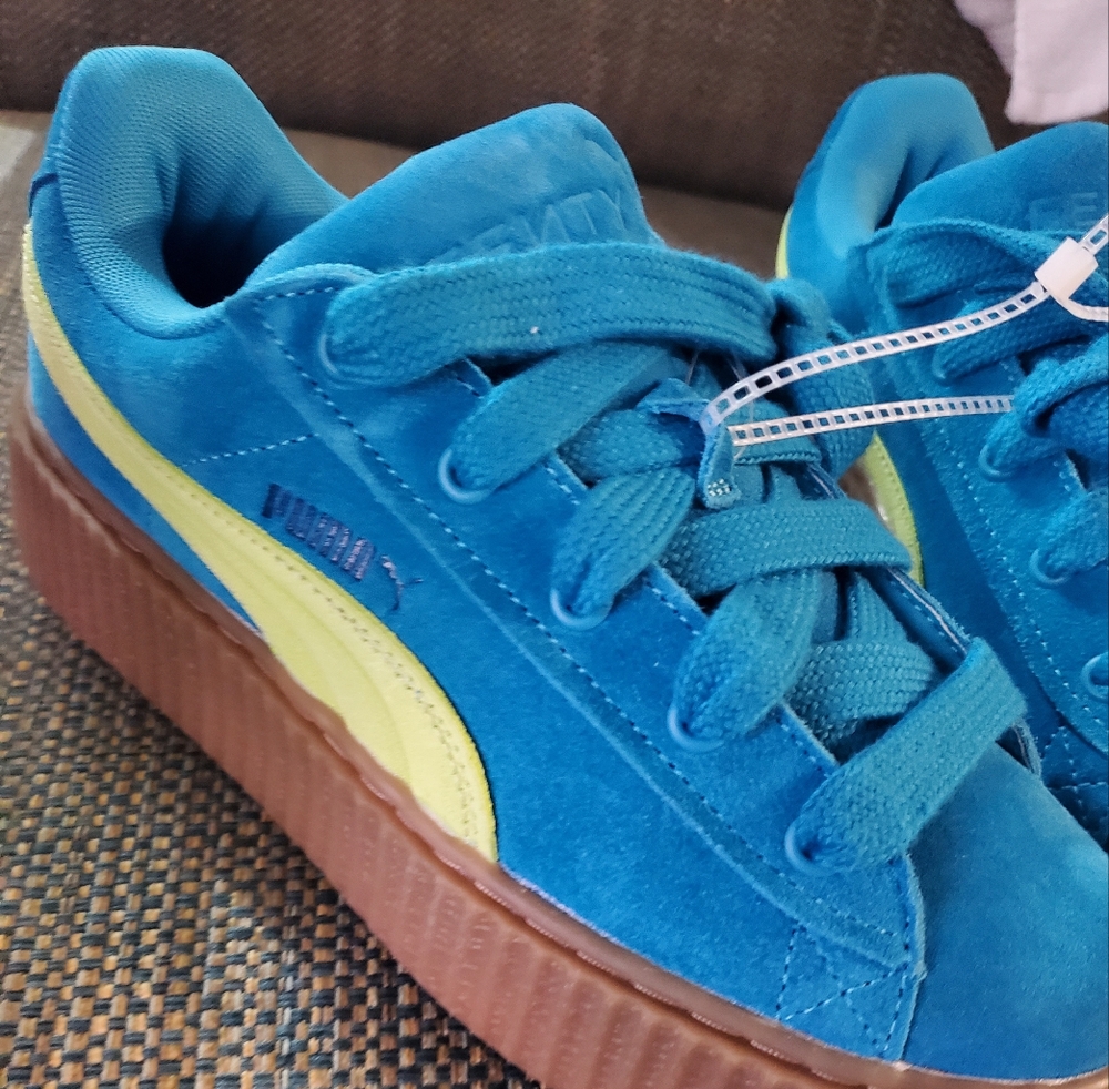 New Rihanna X Fenty Puma Women's Blue and Yellow Sneakers